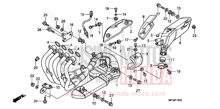 EXHAUST MUFFLER for CB600F Hornet ABS QUASAR SILVER METALLIC (NHA48) from 2010